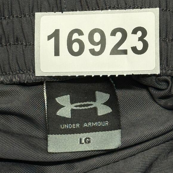 Under Armour Track Pants Mens Large Gray Red Snap Button Side Panel Actual 32X33 - Picture 9 of 9